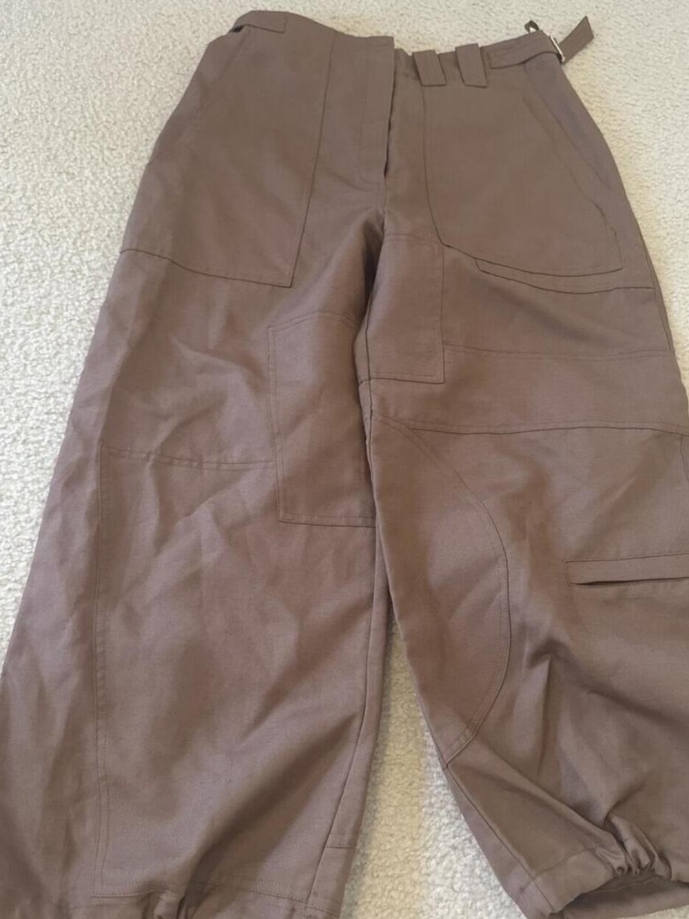 NWT matching set scanlan Theodore linen set cargo camisole+  cropped cargo pants - Picture 14 of 14